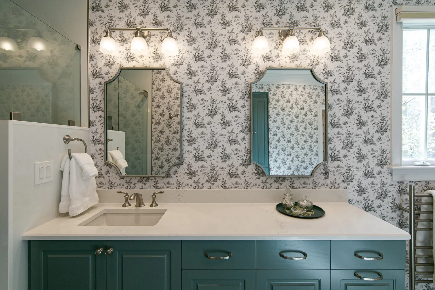View 2 of the completed bathroom remodel in Governor’s Land Williamsburg Virginia