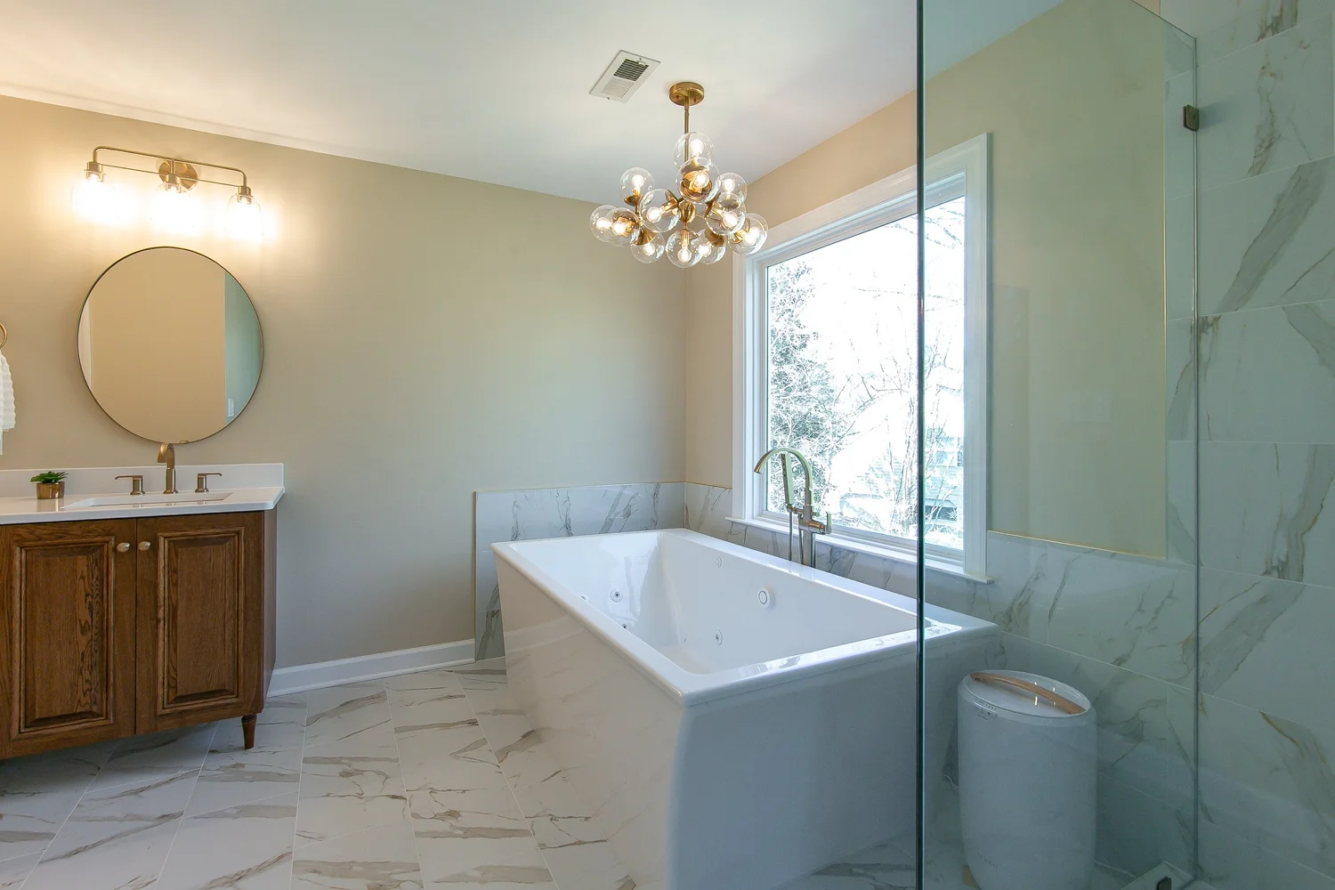 View 5 of the completed bathroom remodel in Windsor Forest Williamsburg Virginia