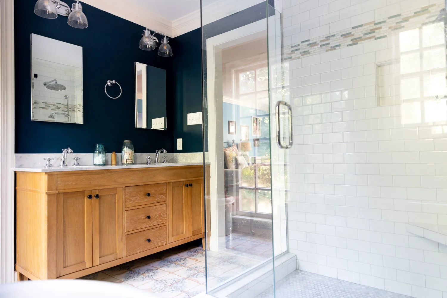 View 14 of the completed bathroom remodel in Queenslake Williamsburg Virginia