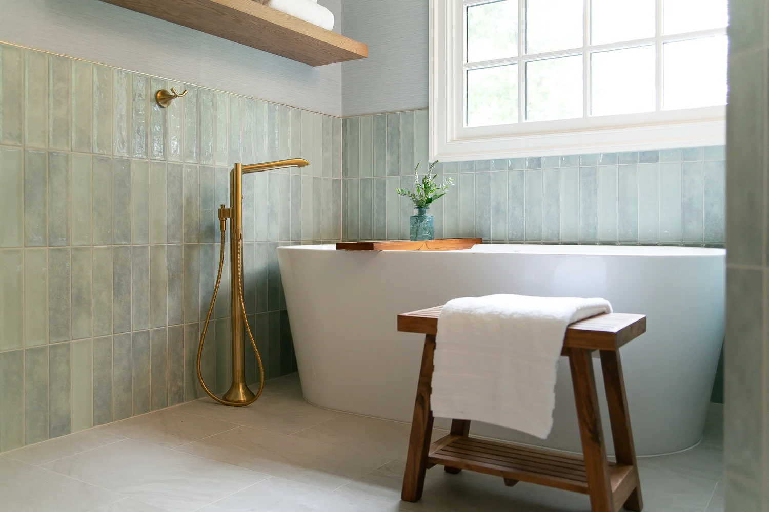 View 2 of the completed bathroom remodel in Ford’s Colony Williamsburg Virginia