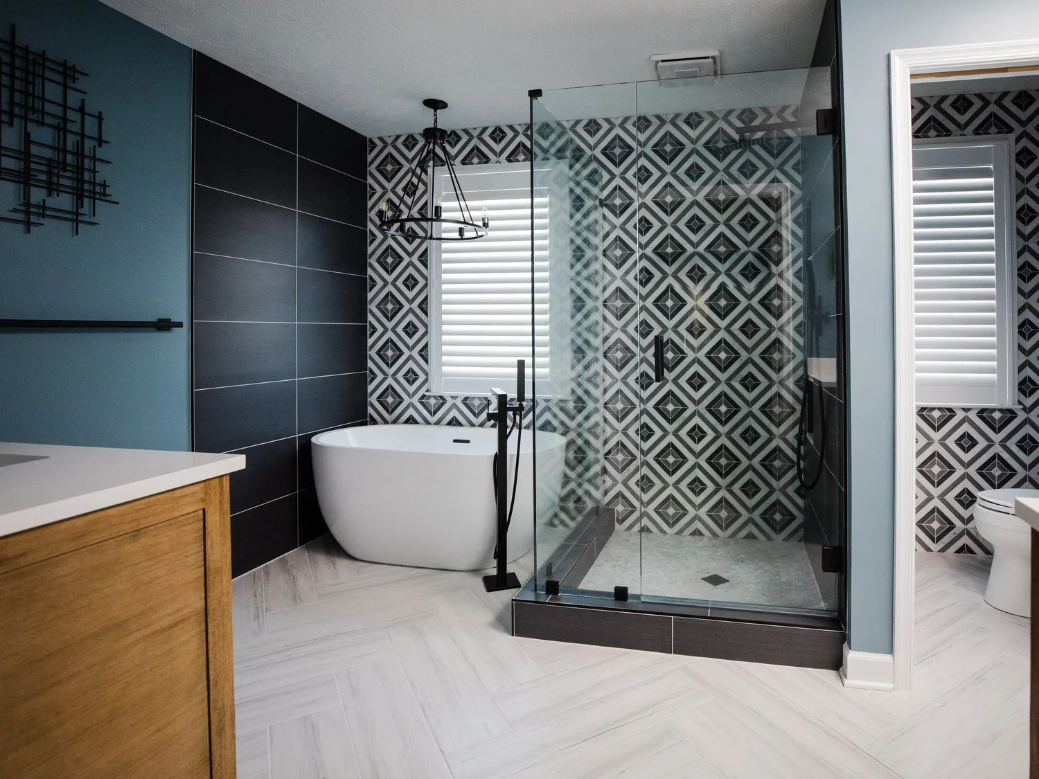 View 3 of the completed bathroom remodel in Kiln Creek Newport News Virginia