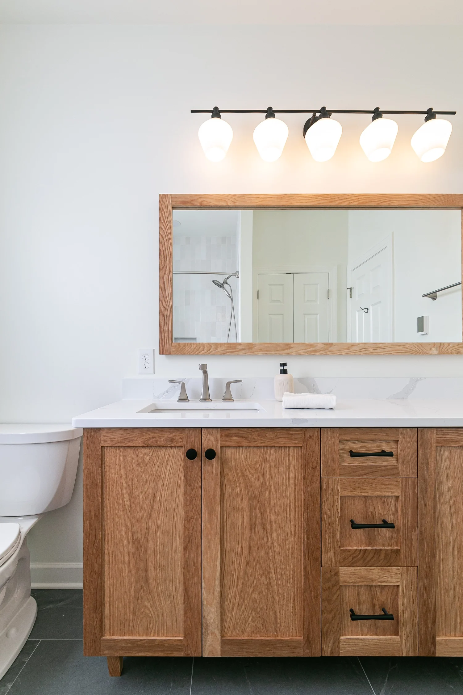 View 7 of the completed bathroom remodel in Holly Grove Williamsburg Virginia