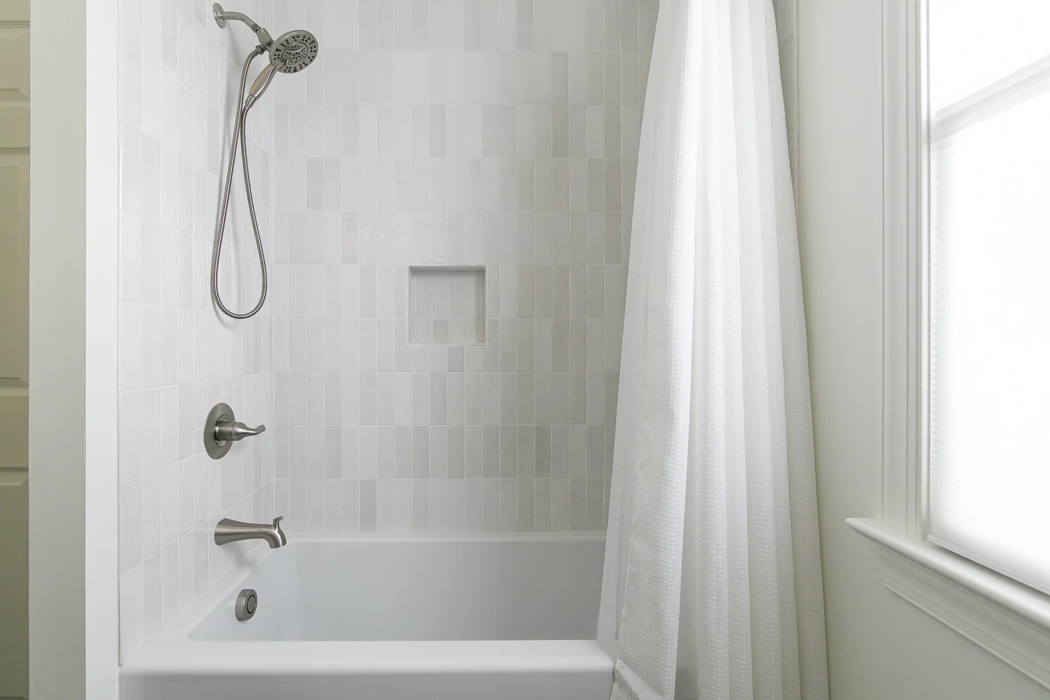View 2 of the completed bathroom remodel in Holly Grove Williamsburg Virginia