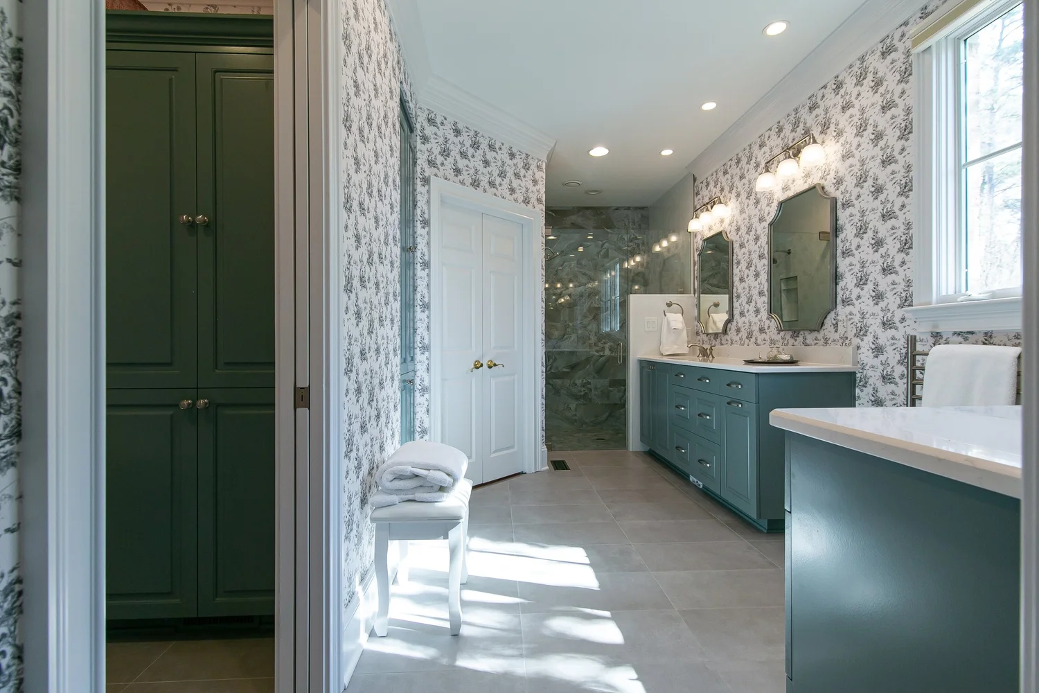 View 3 of the completed bathroom remodel in Governor’s Land Williamsburg Virginia
