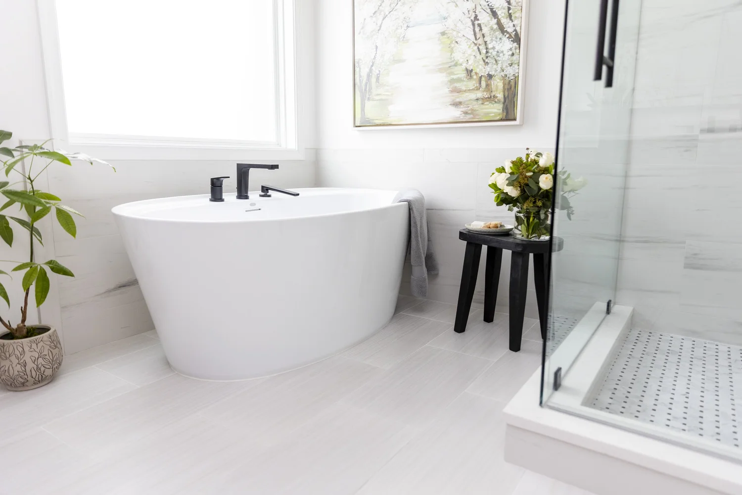 View 14 of the completed bathroom remodel in Seaford Virginia