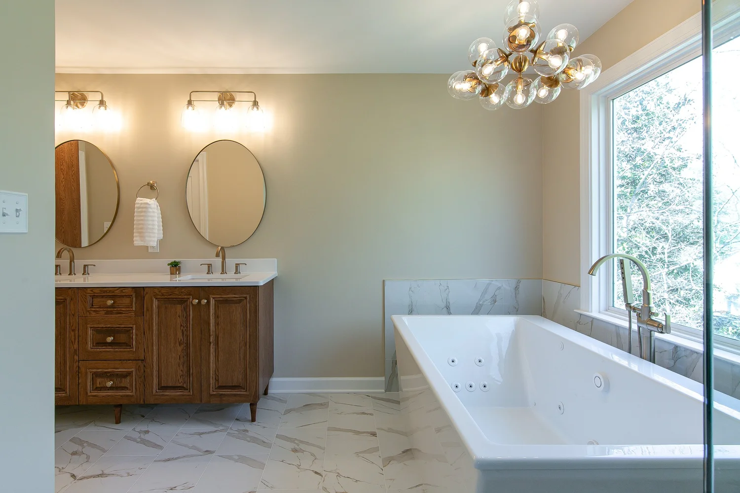 View 3 of the completed bathroom remodel in Windsor Forest Williamsburg Virginia