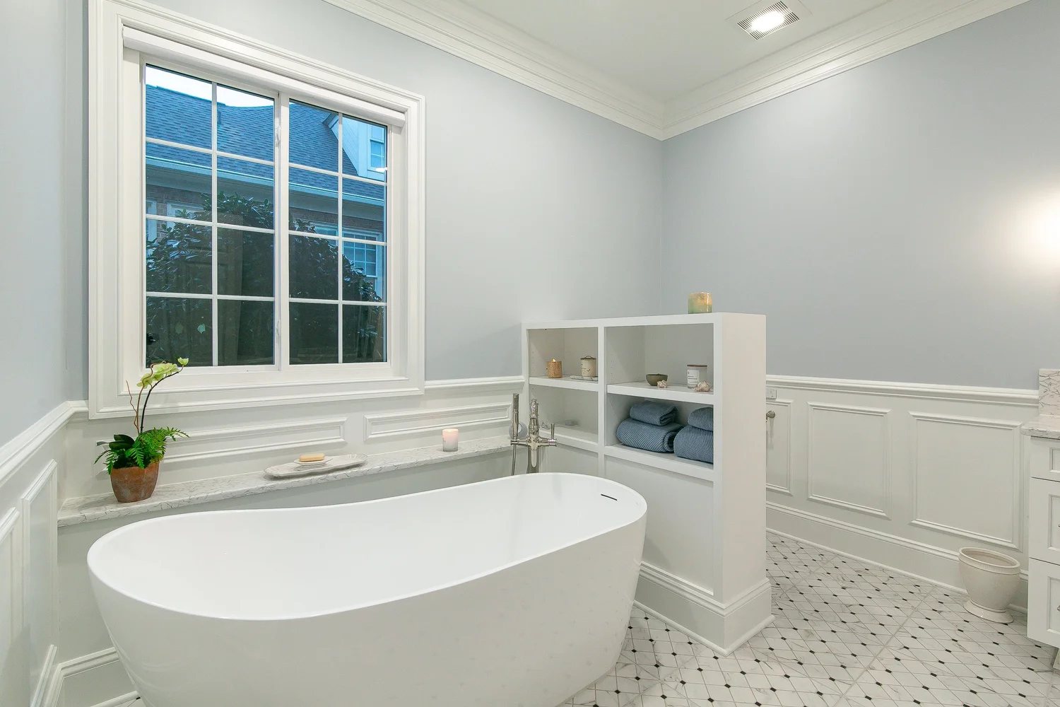 View 2 of the completed bathroom remodel in Ford’s Colony Williamsburg Virginia
