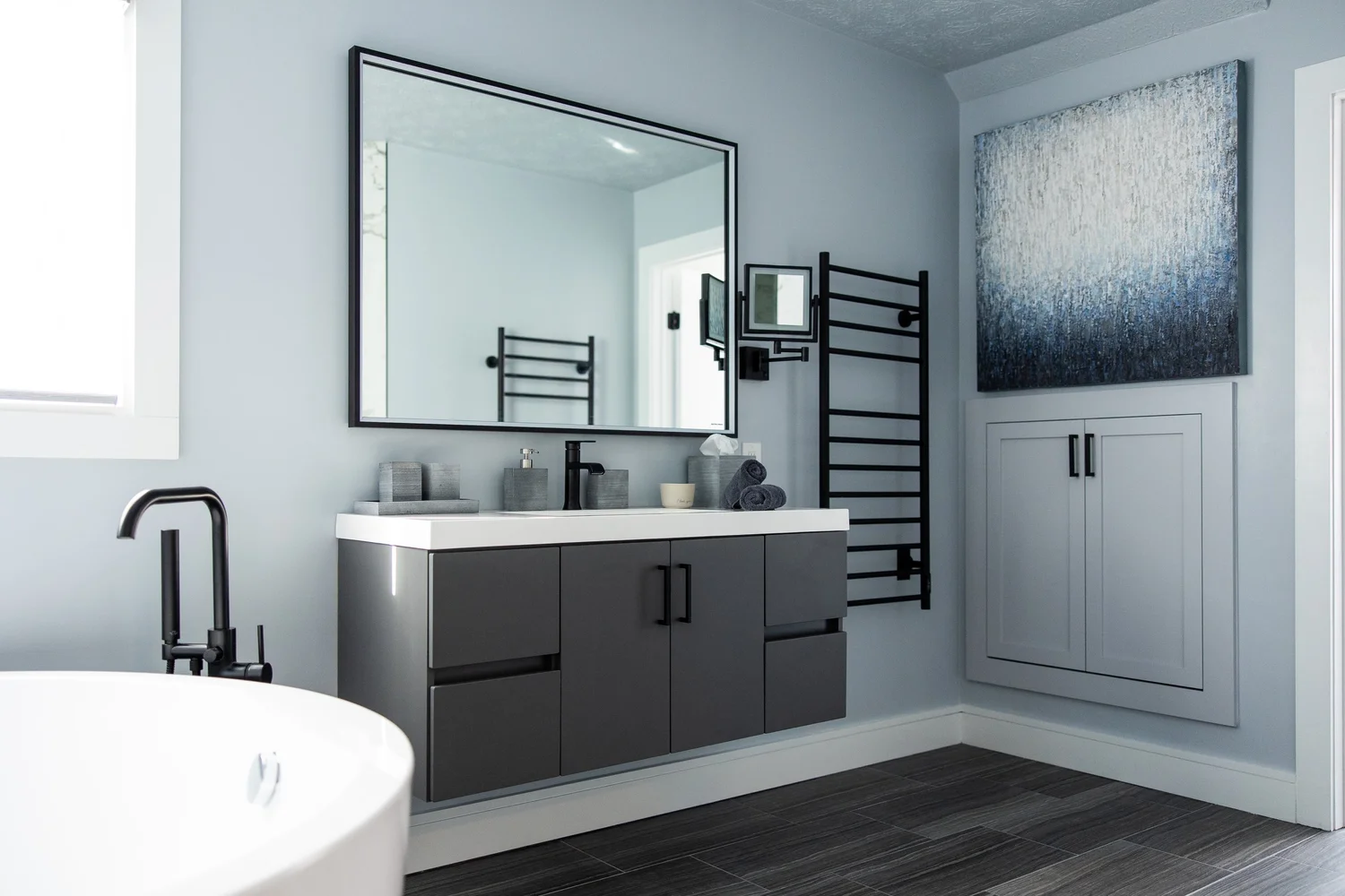 View 5 of the completed bathroom remodel in Greensprings West Williamsburg Virginia