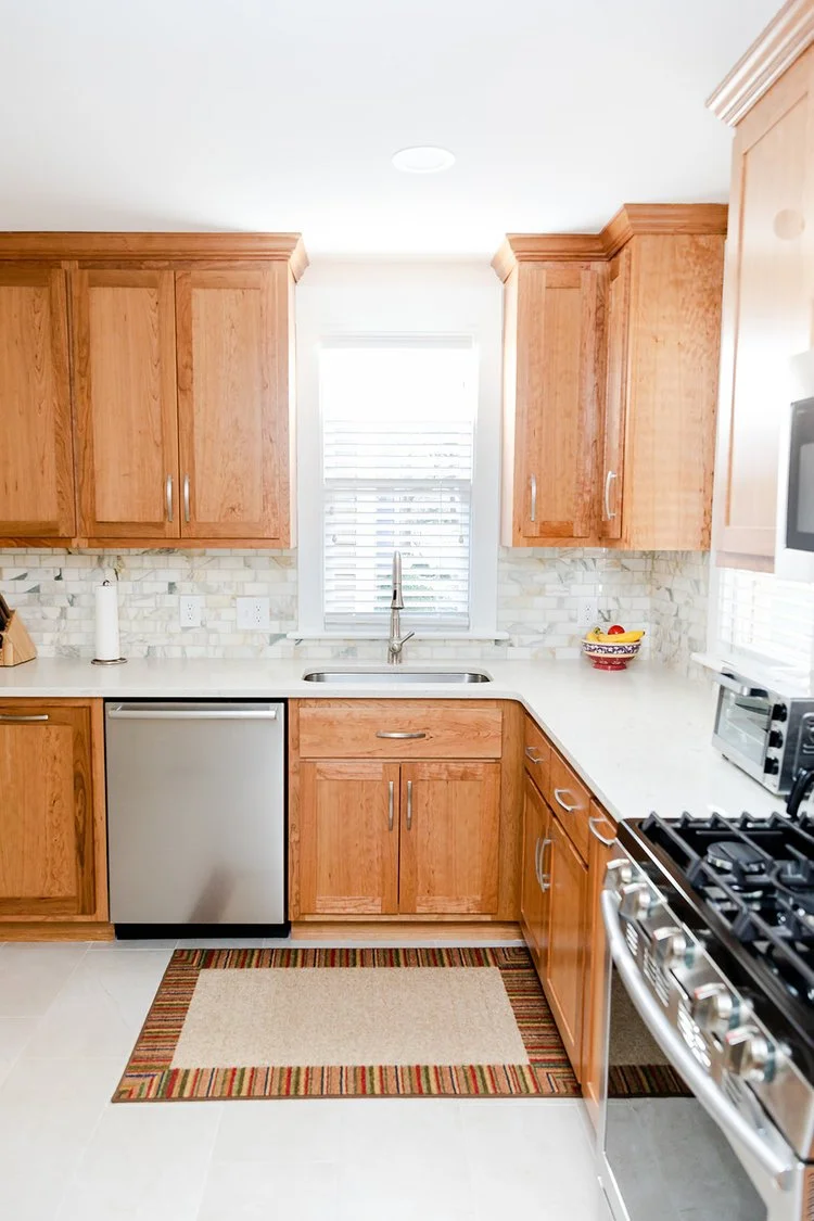 View 3 of the completed kitchen remodel in Kingsmill Williamsburg Virginia