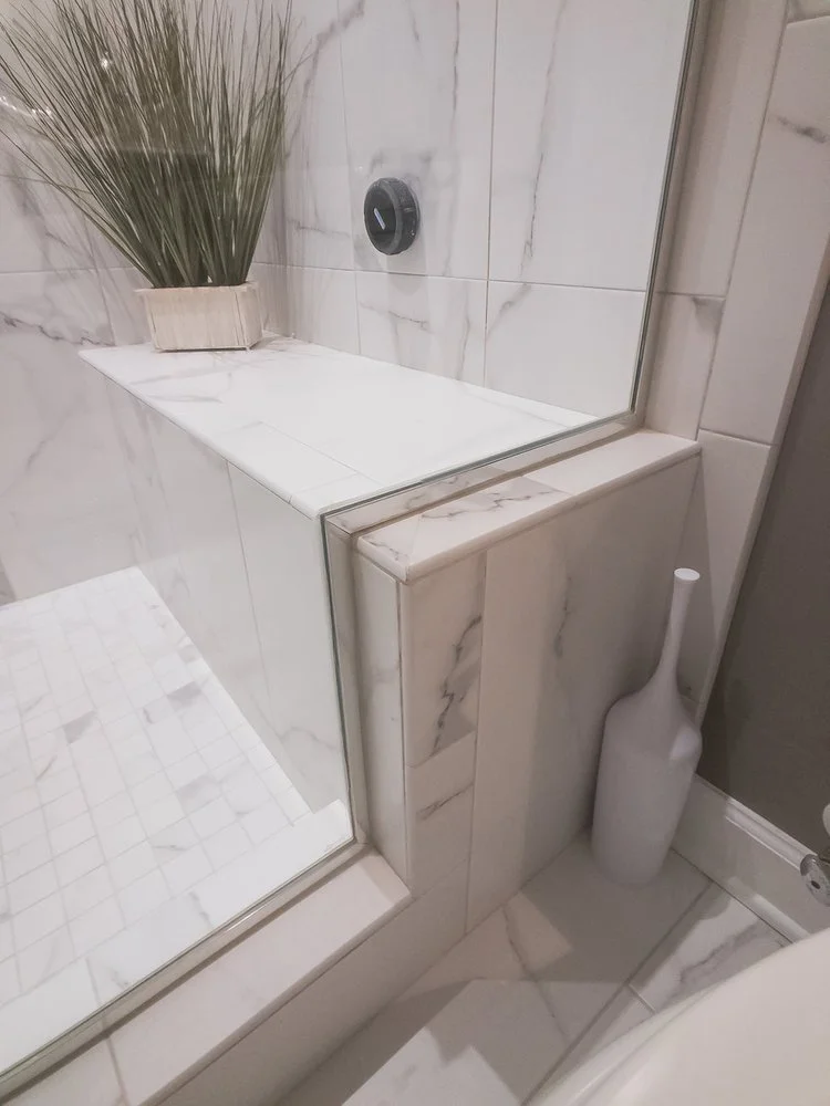 View 4 of the completed bathroom remodel in Fyfe Court Williamsburg Virginia