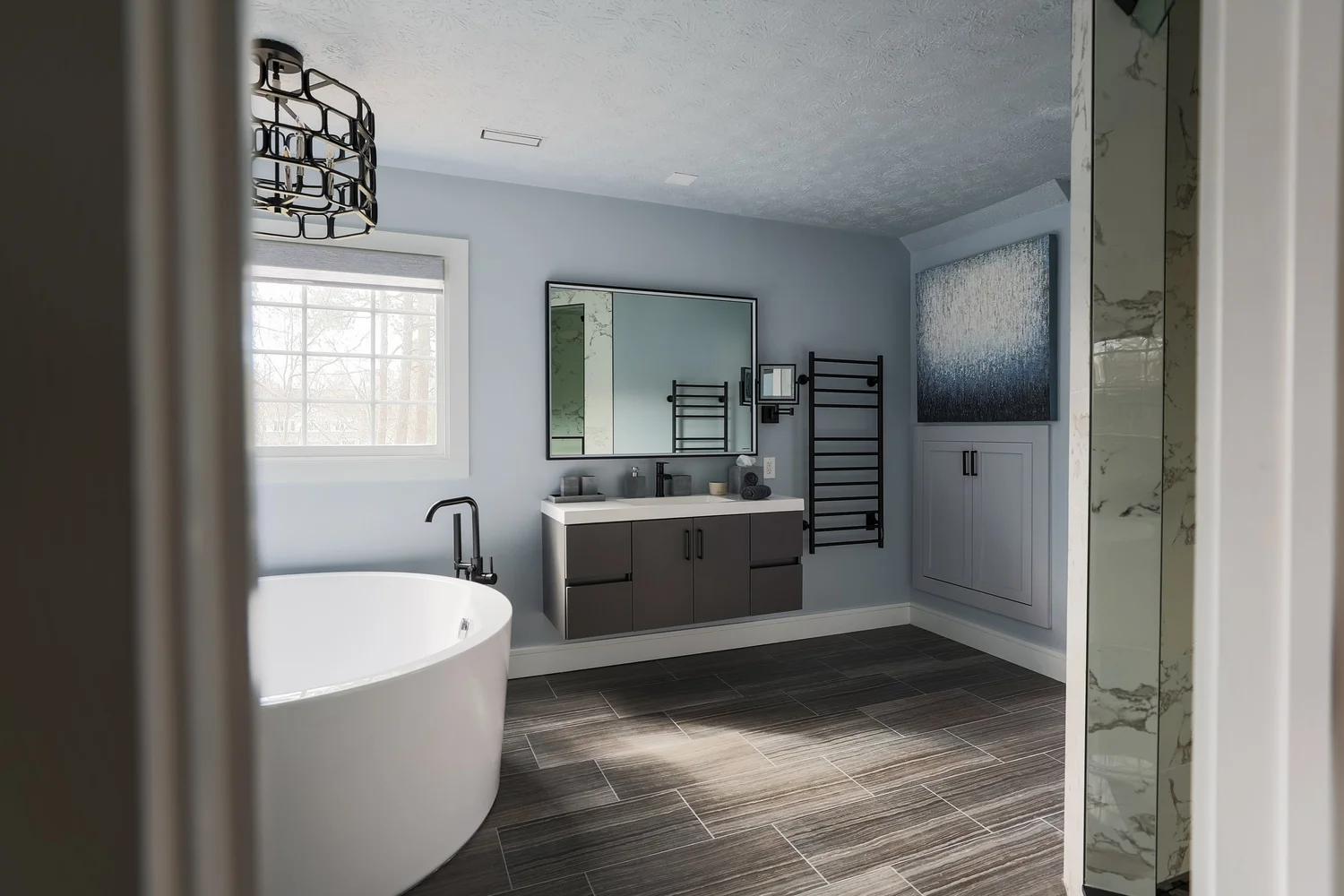 View 12 of the completed bathroom remodel in Greensprings West Williamsburg Virginia