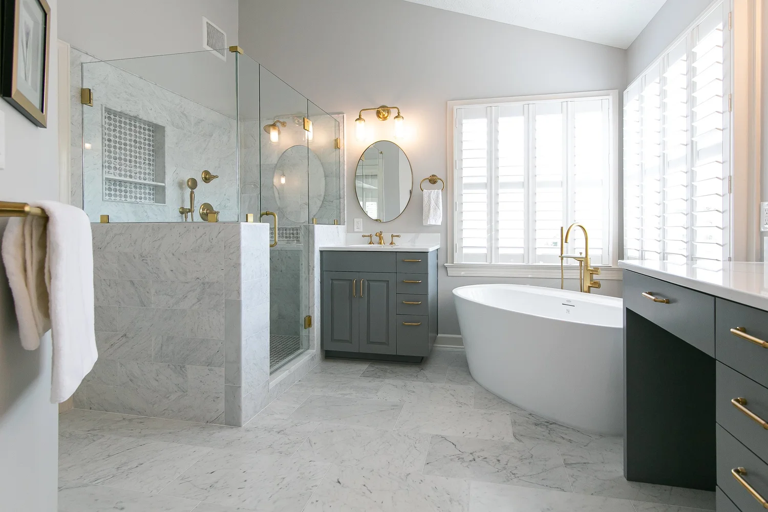 View 2 of the completed bathroom remodel in Kiln Creek Yorktown Virginia