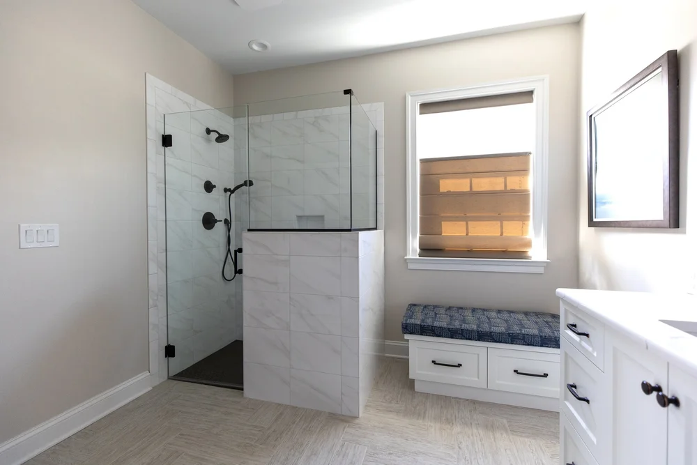 Completed bathroom remodel in Colonial Heritage Williamsburg Virginia
