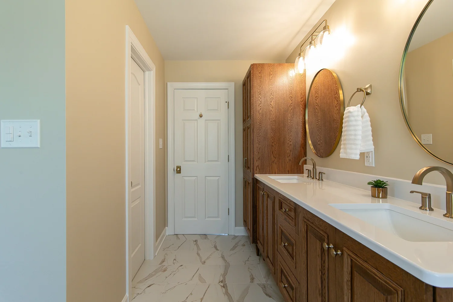 View 2 of the completed bathroom remodel in Windsor Forest Williamsburg Virginia