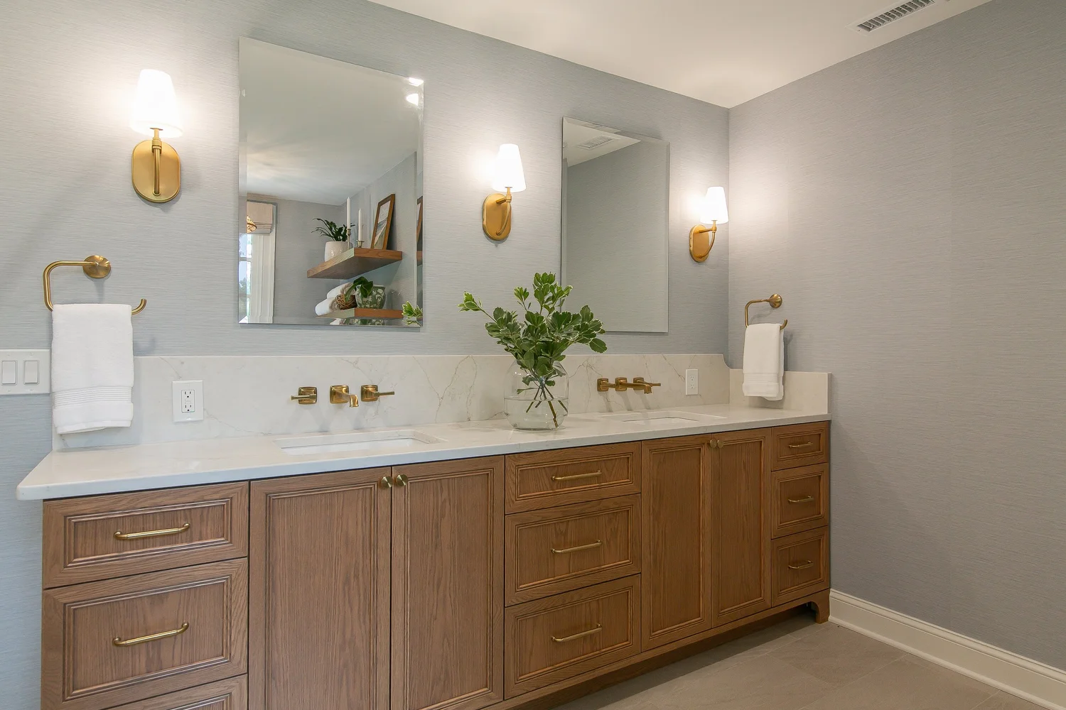 View 5 of the completed bathroom remodel in Ford’s Colony Williamsburg Virginia