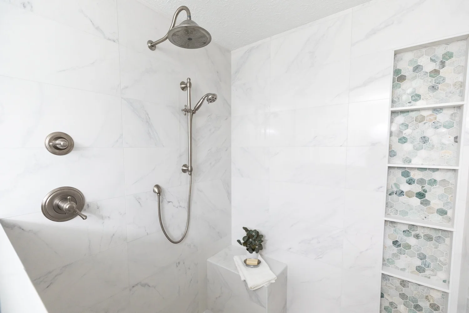 View 3 of the completed bathroom remodel in Kiln Creek Yorktown Virginia
