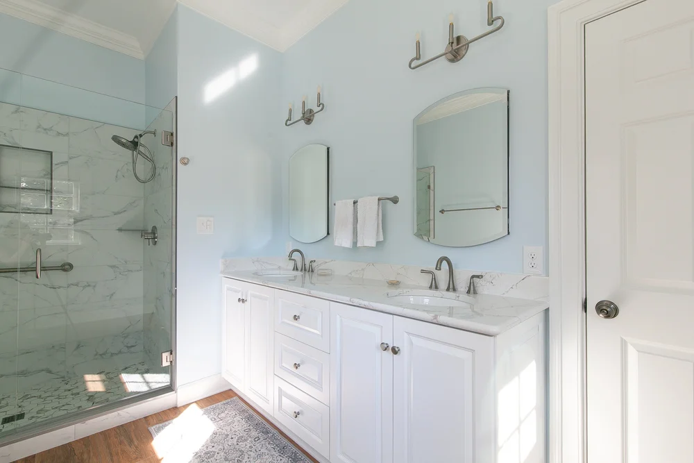 Completed bathroom remodel in The Cove Williamsburg Virginia