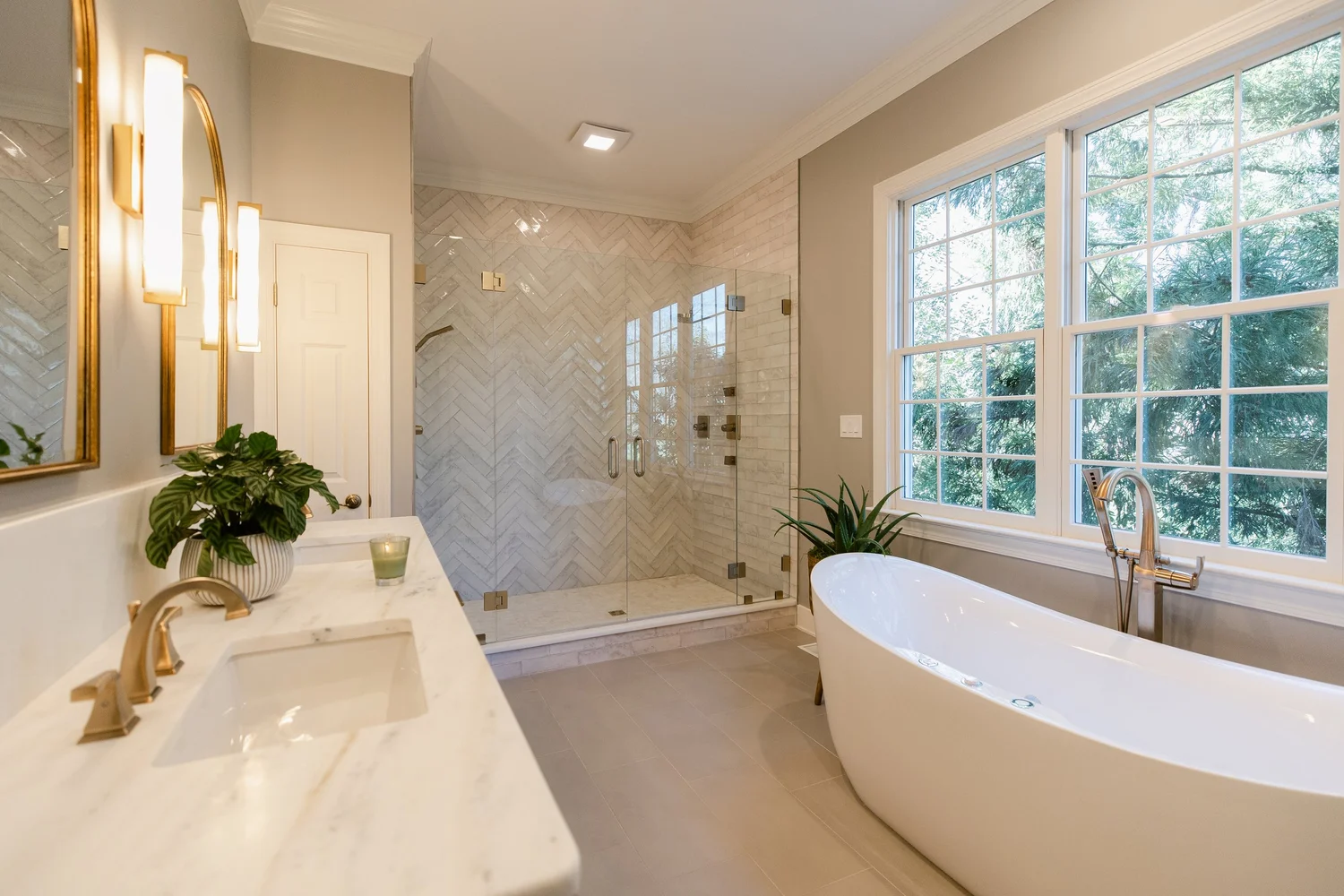 View 3 of the completed bathroom remodel in Ford’s Colony Williamsburg Virginia