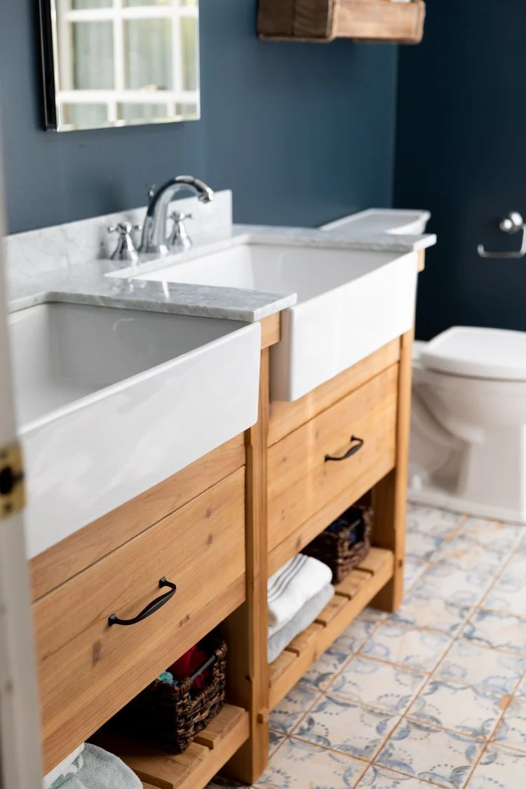 View 8 of the completed bathroom remodel in Queenslake Williamsburg Virginia