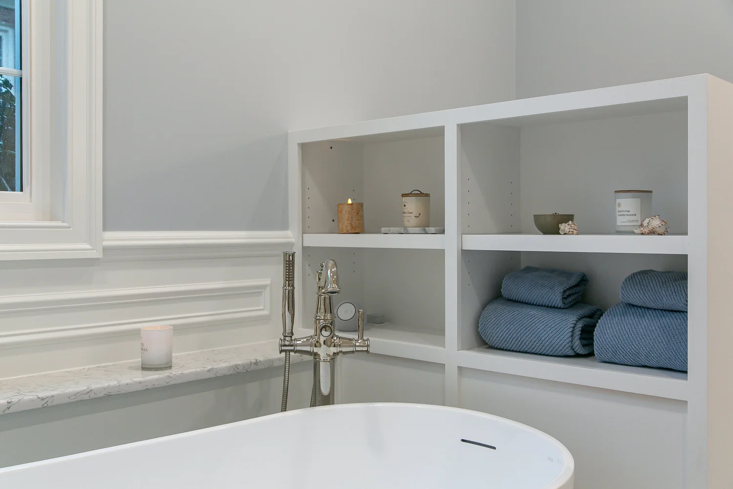 View 9 of the completed bathroom remodel in Ford’s Colony Williamsburg Virginia
