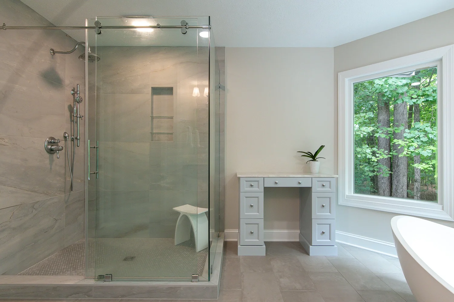 View 12 of the completed bathroom remodel in Toano Virginia