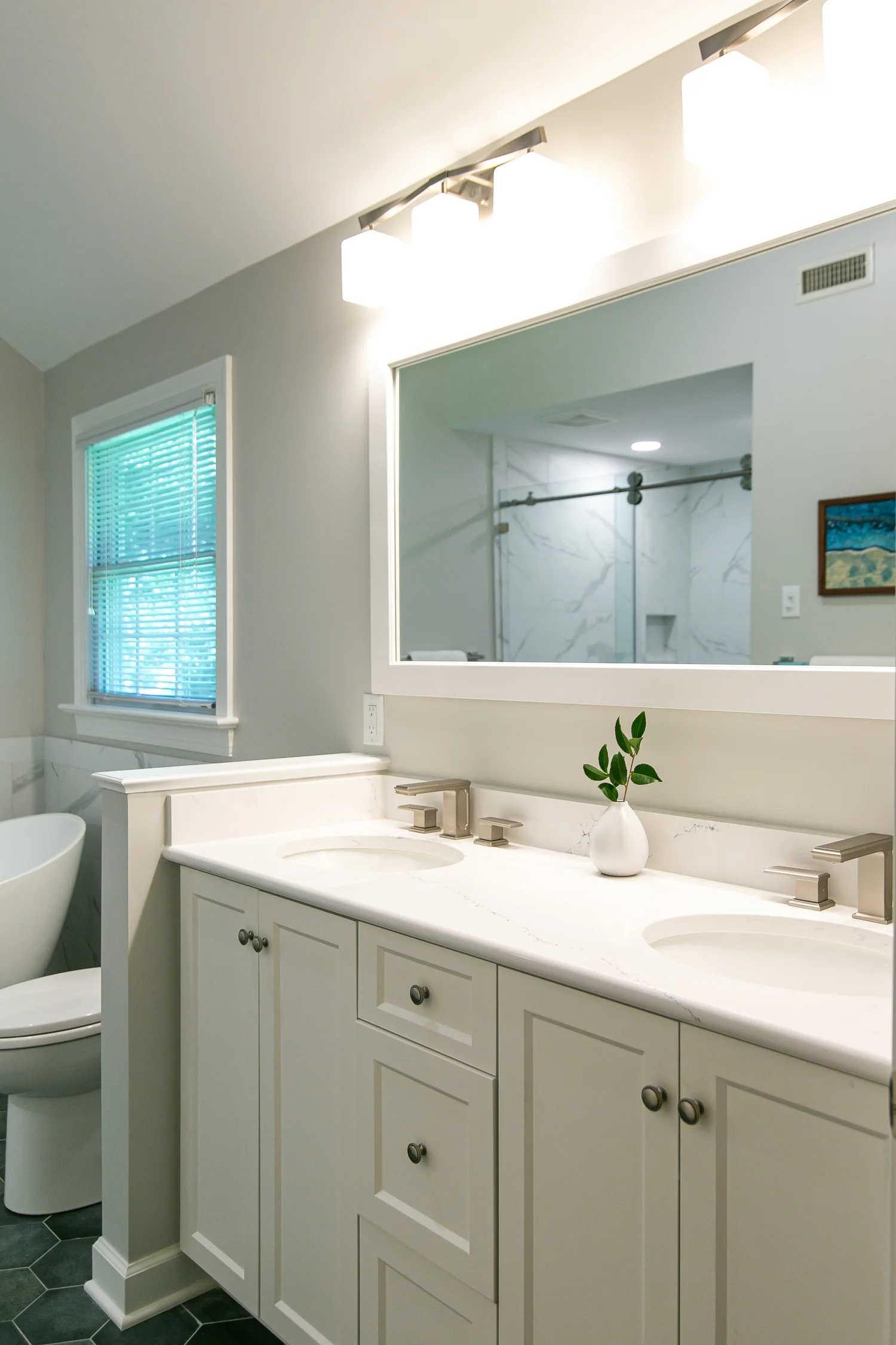 View 11 of the completed bathroom remodel in Powhatan Williamsburg Virginia