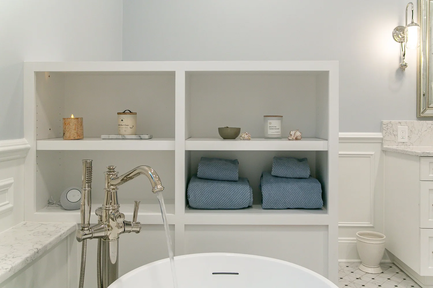 View 12 of the completed bathroom remodel in Ford’s Colony Williamsburg Virginia