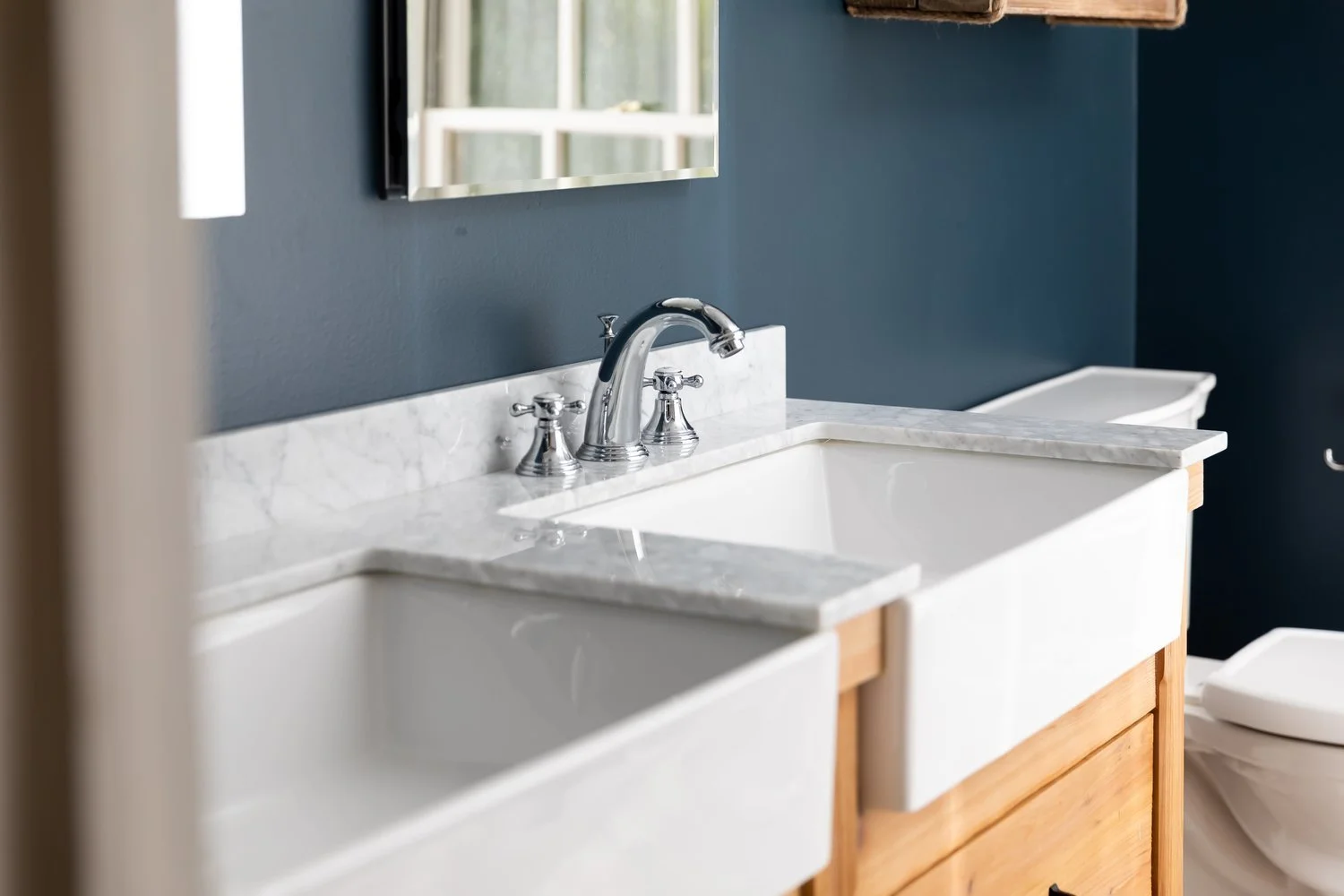 View 9 of the completed bathroom remodel in Queenslake Williamsburg Virginia