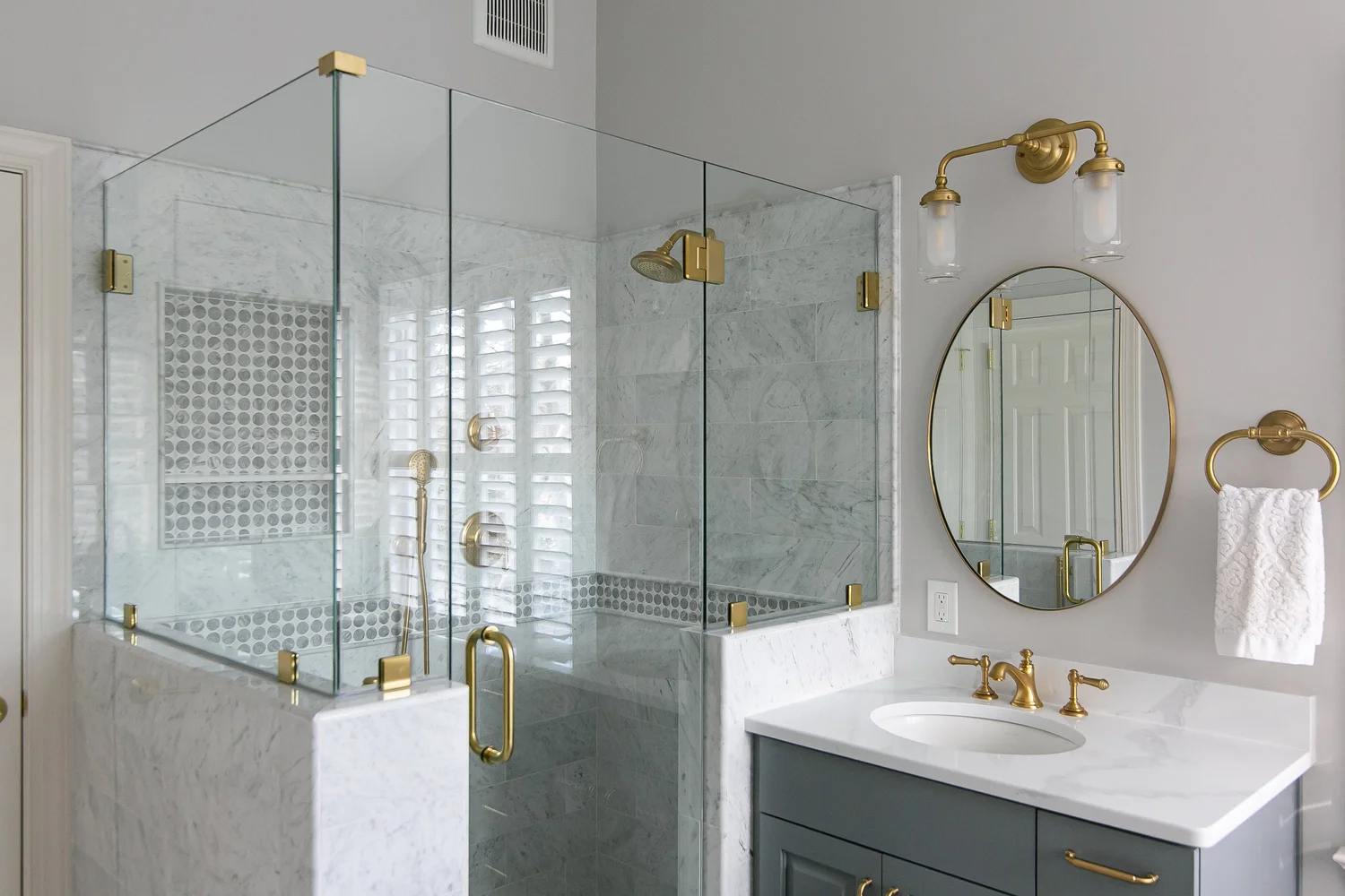 View 7 of the completed bathroom remodel in Kiln Creek Yorktown Virginia