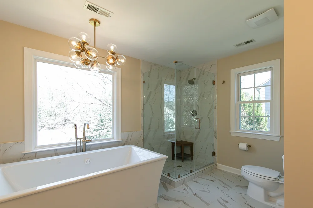 Completed bathroom remodel in Windsor Forest Williamsburg Virginia