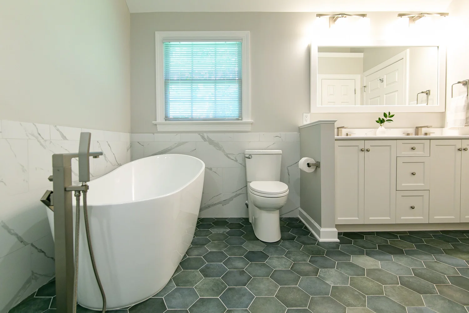 View 7 of the completed bathroom remodel in Powhatan Williamsburg Virginia