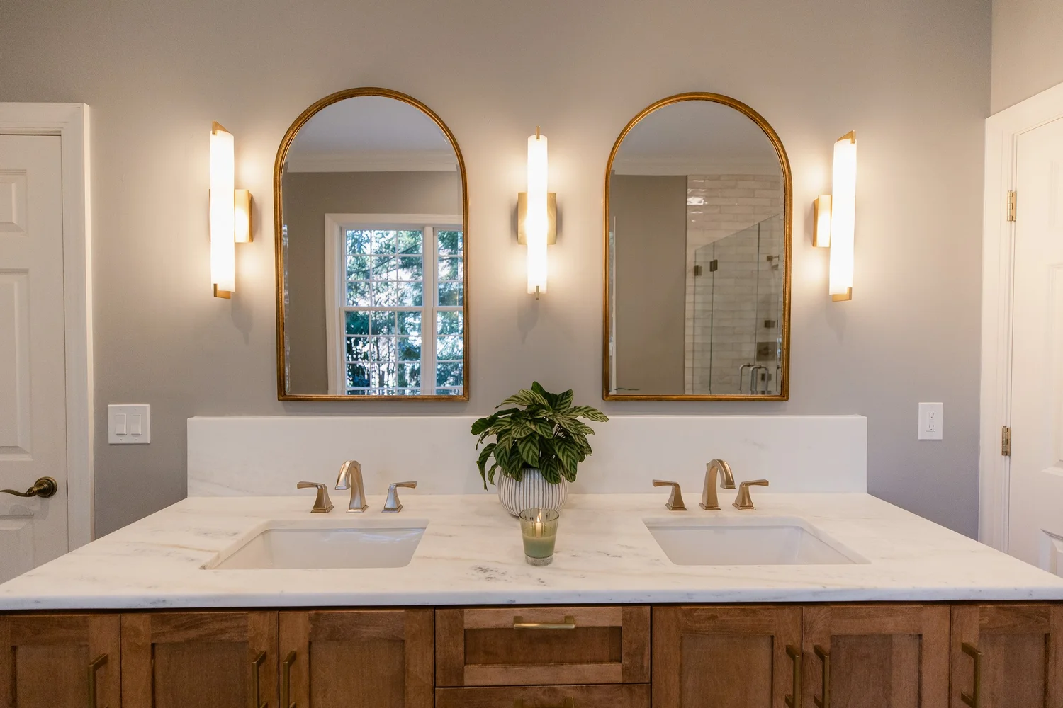 View 5 of the completed bathroom remodel in Ford’s Colony Williamsburg Virginia