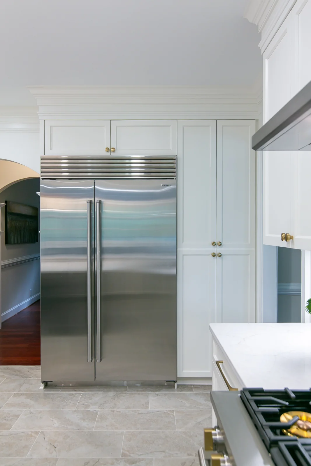 The refrigerator wall after remodeling by VanFleet Homes in Ford’s Colony
