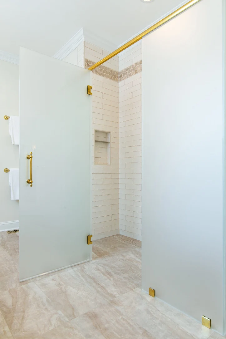 The shower refresh after remodeling by VanFleet Homes in Ford’s Colony