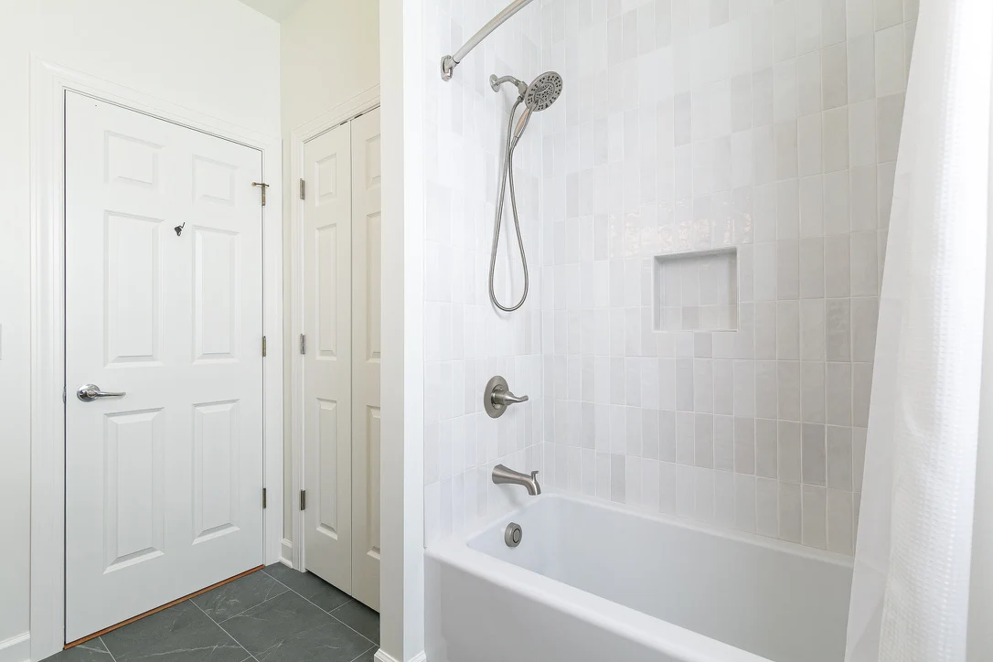 From shower to tub & shower after remodeling by VanFleet Homes in Holly Grove