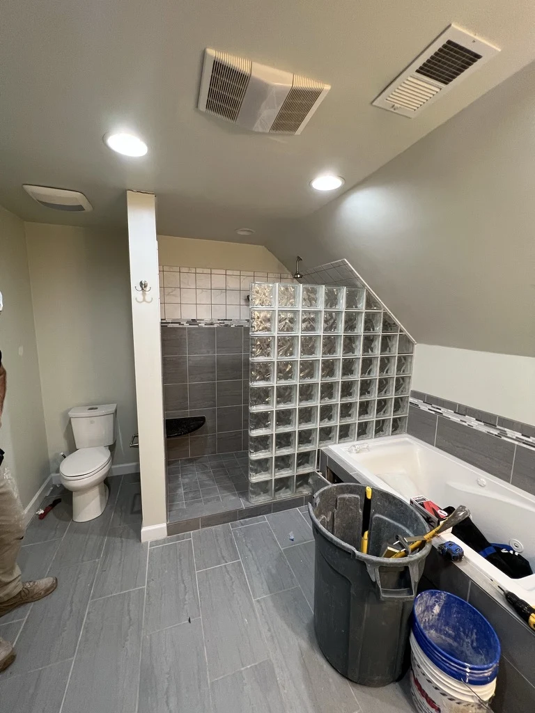 The shower transformation before the Kingsmill renovation