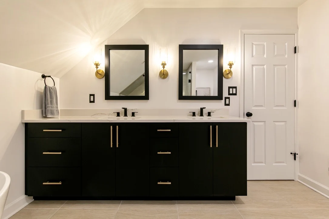 The double vanity after remodeling by VanFleet Homes in Kingsmill