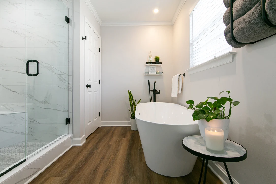 The tub retreat after remodeling by VanFleet Homes in Scotts Pond