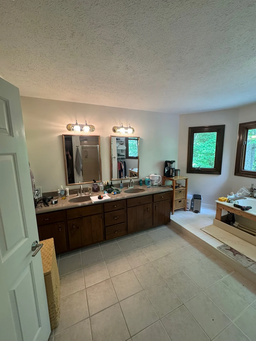 Old vanity → new shower before the Toano renovation