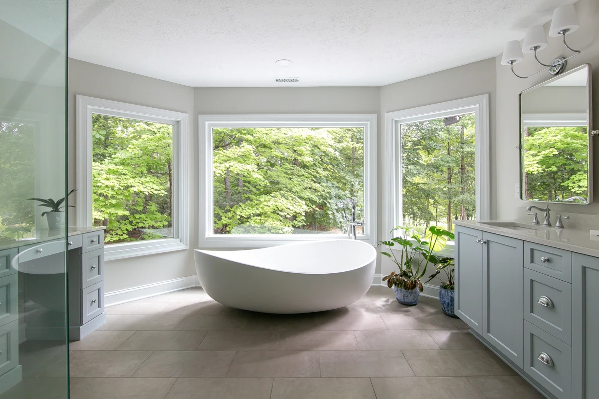 The tub & reservoir view after remodeling by VanFleet Homes in Toano