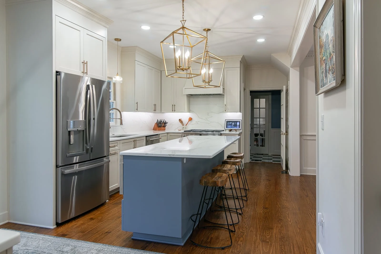 Completed kitchen remodel in Kingsmill by VanFleet Homes